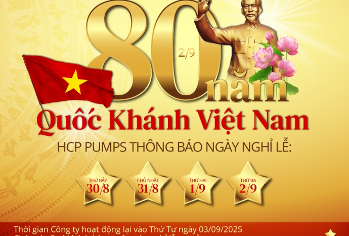 [Thông báo] nghỉ lễ Quốc khánh 2/9 – HCP Pumps Việt Nam